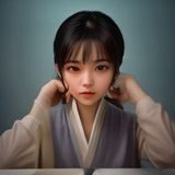 文化批评学者方墨白，图书馆背景，手持笔记本认真记录，学术氛围浓厚